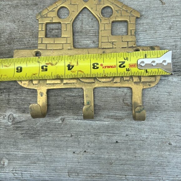 Vintage Brass Welcome Home Key Hook Holder - Picture 5 of 6